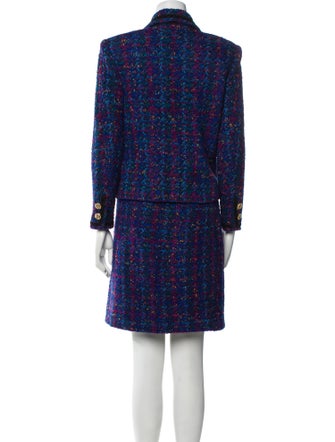 St. John Collection Wool Tweed Pattern Skirt Suit