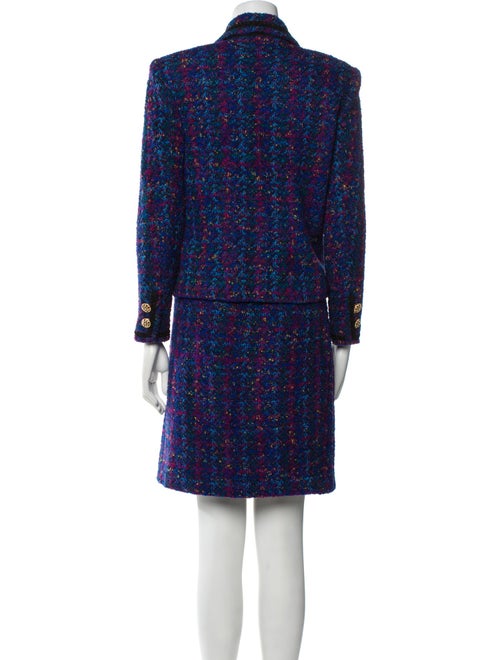 St. John Collection Wool Tweed Pattern Skirt Suit