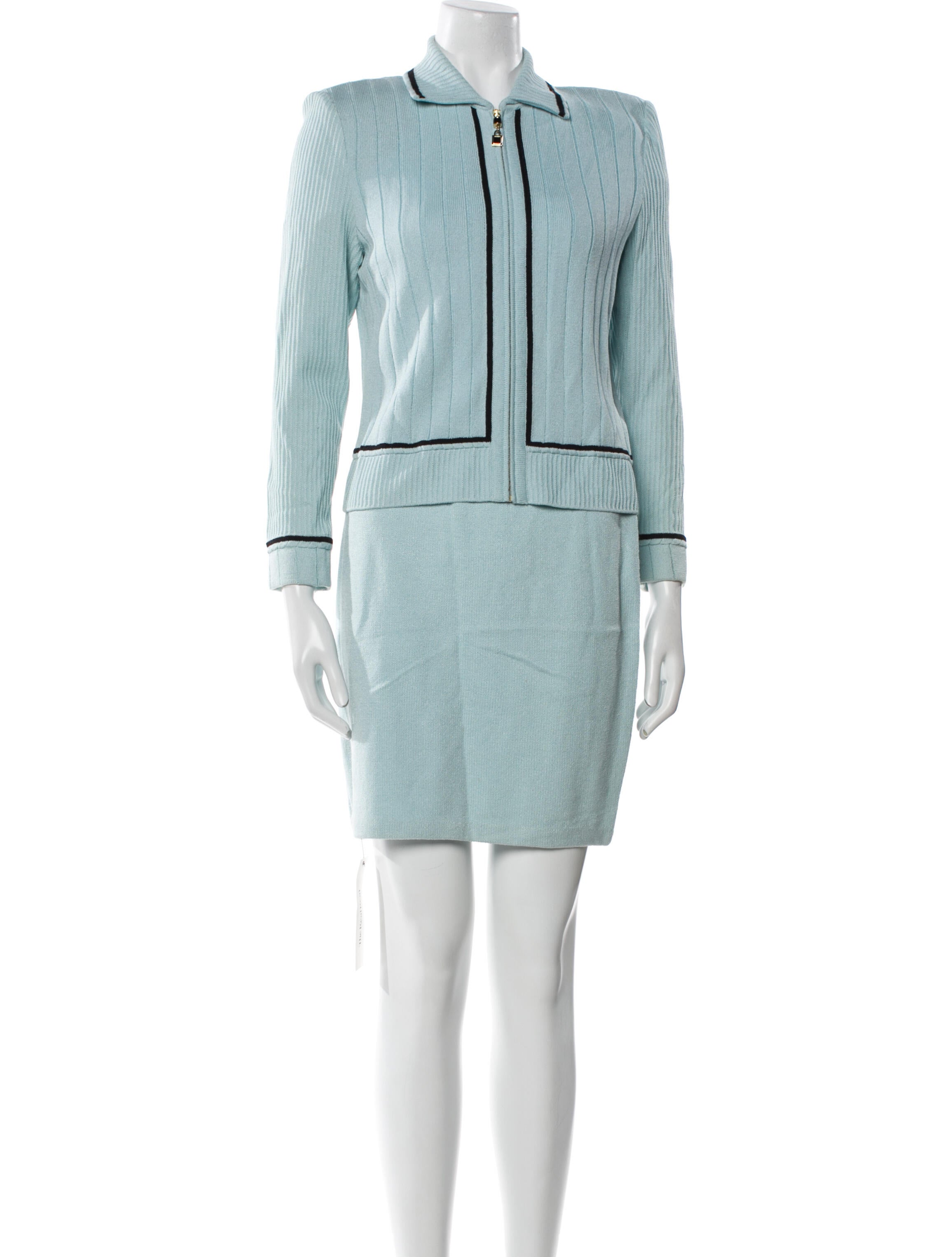 St. John Collection Striped Skirt Set