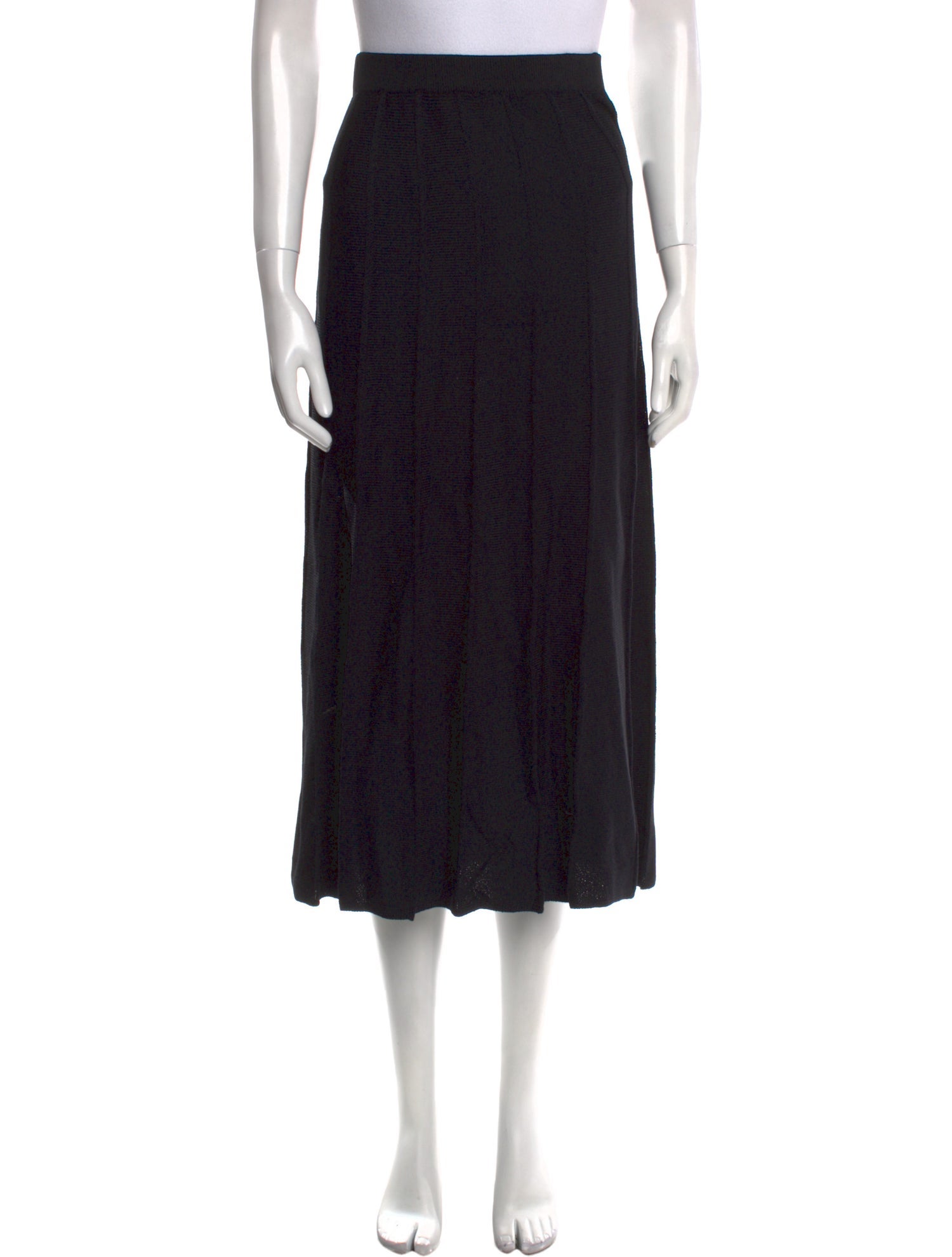 St. John Collection Pleated Accents Midi Length Skirt