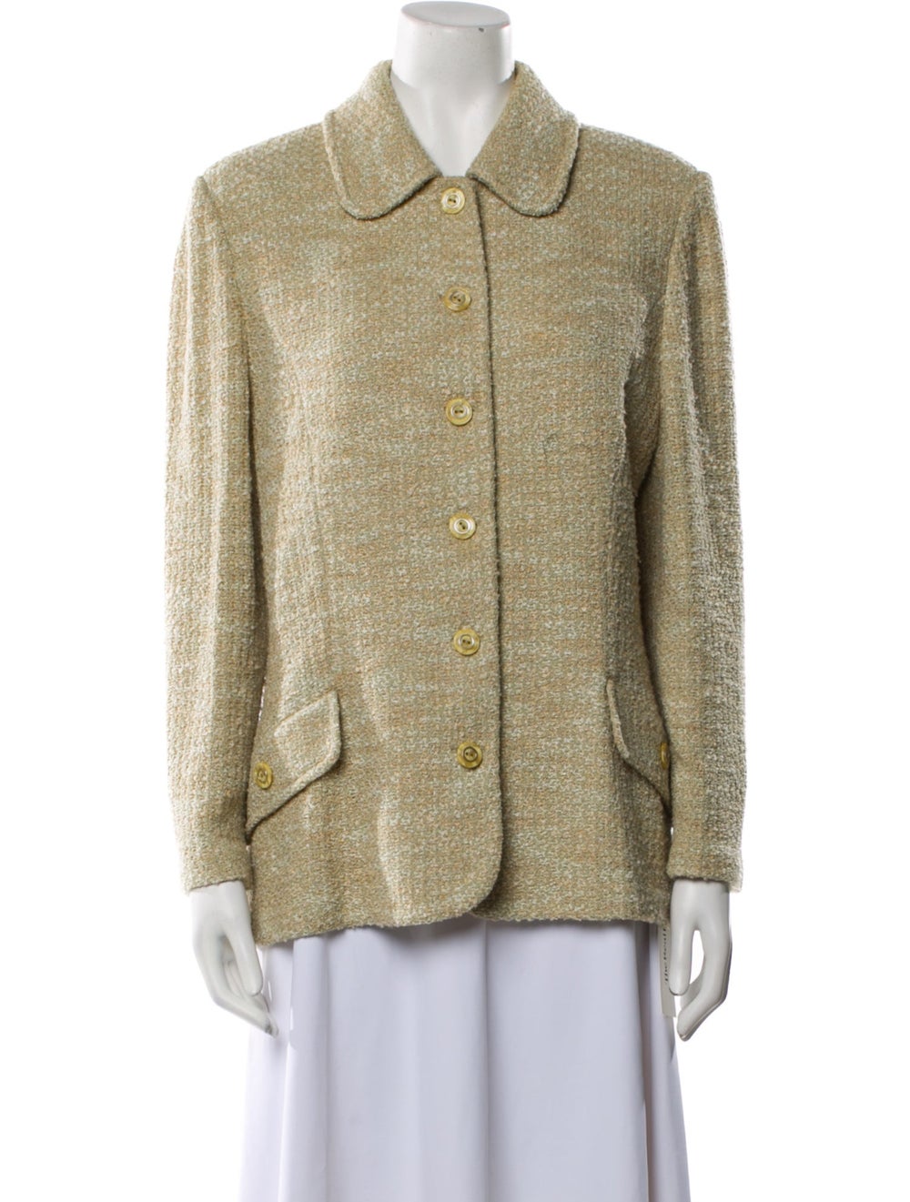 St. John Collection Jacket Green Peter Pan Collar - image 1
