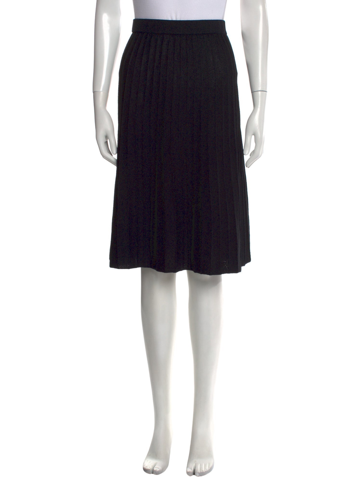 St. John Collection Pleated Accents Knee-Length Skirt
