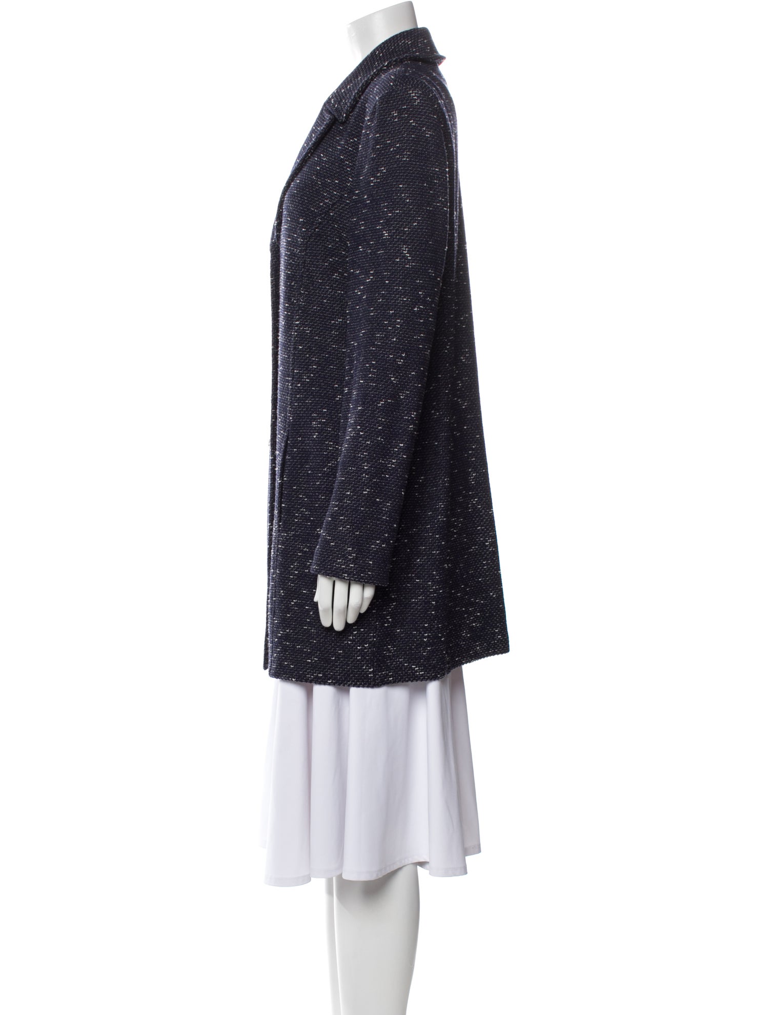 St. John Collection Wool Tweed Pattern Peacoat