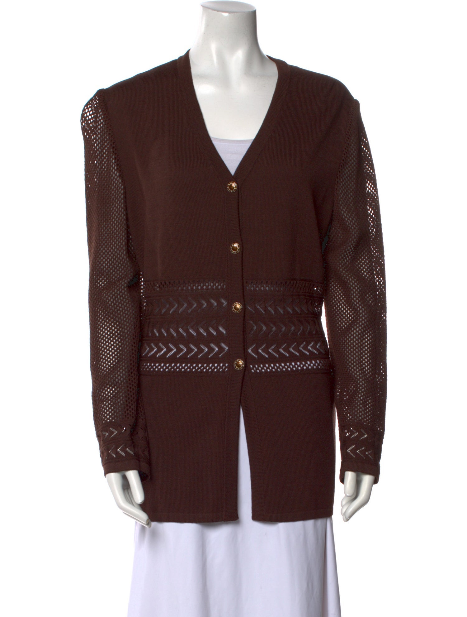 St. John Collection Striped V-Neck Sweater