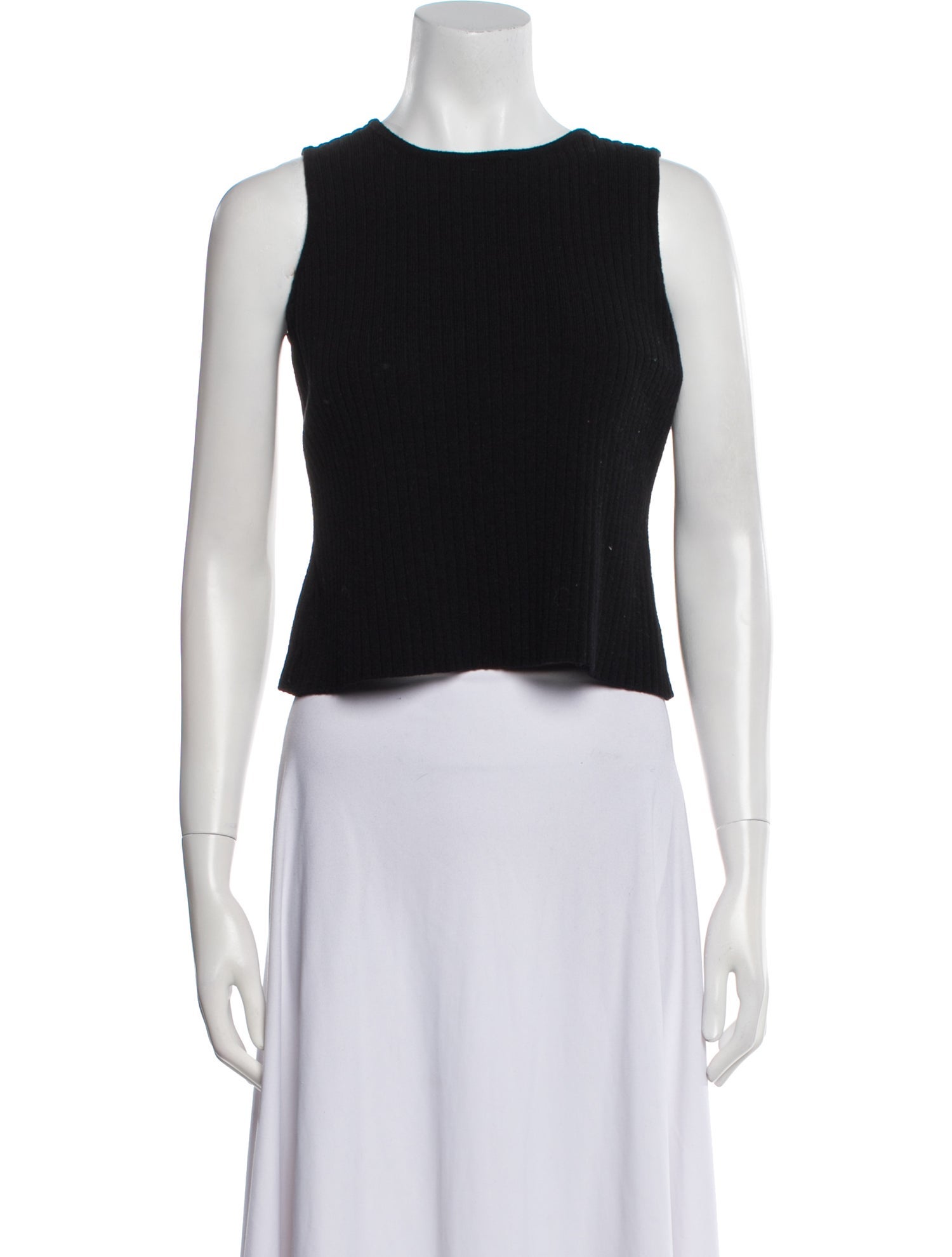 St. John Collection Wool Crew Neck Crop Top