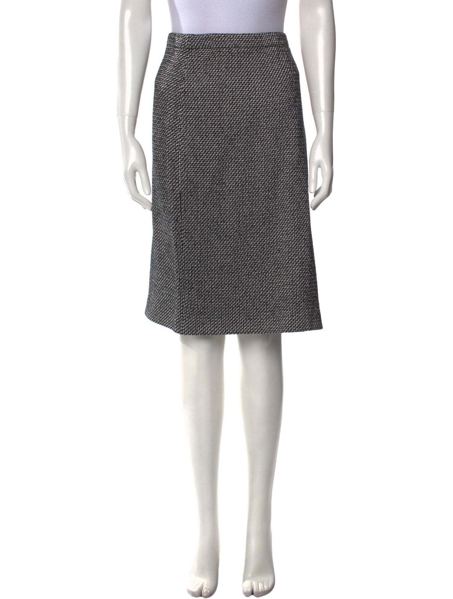 St. John Collection Houndstooth Print Knee-Length Skirt
