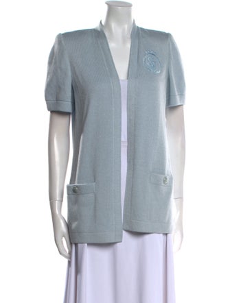 St. John Collection Wool Open Front Sweater