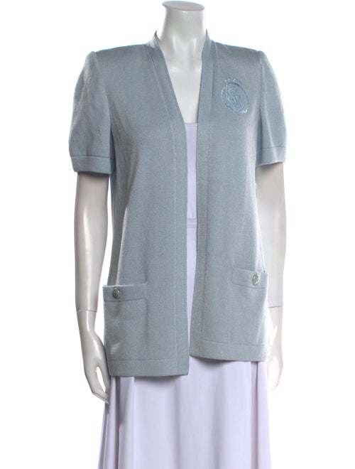 St. John Collection Wool Open Front Sweater