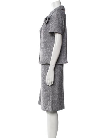 St. John Collection Wool Bow Accents Skirt Set