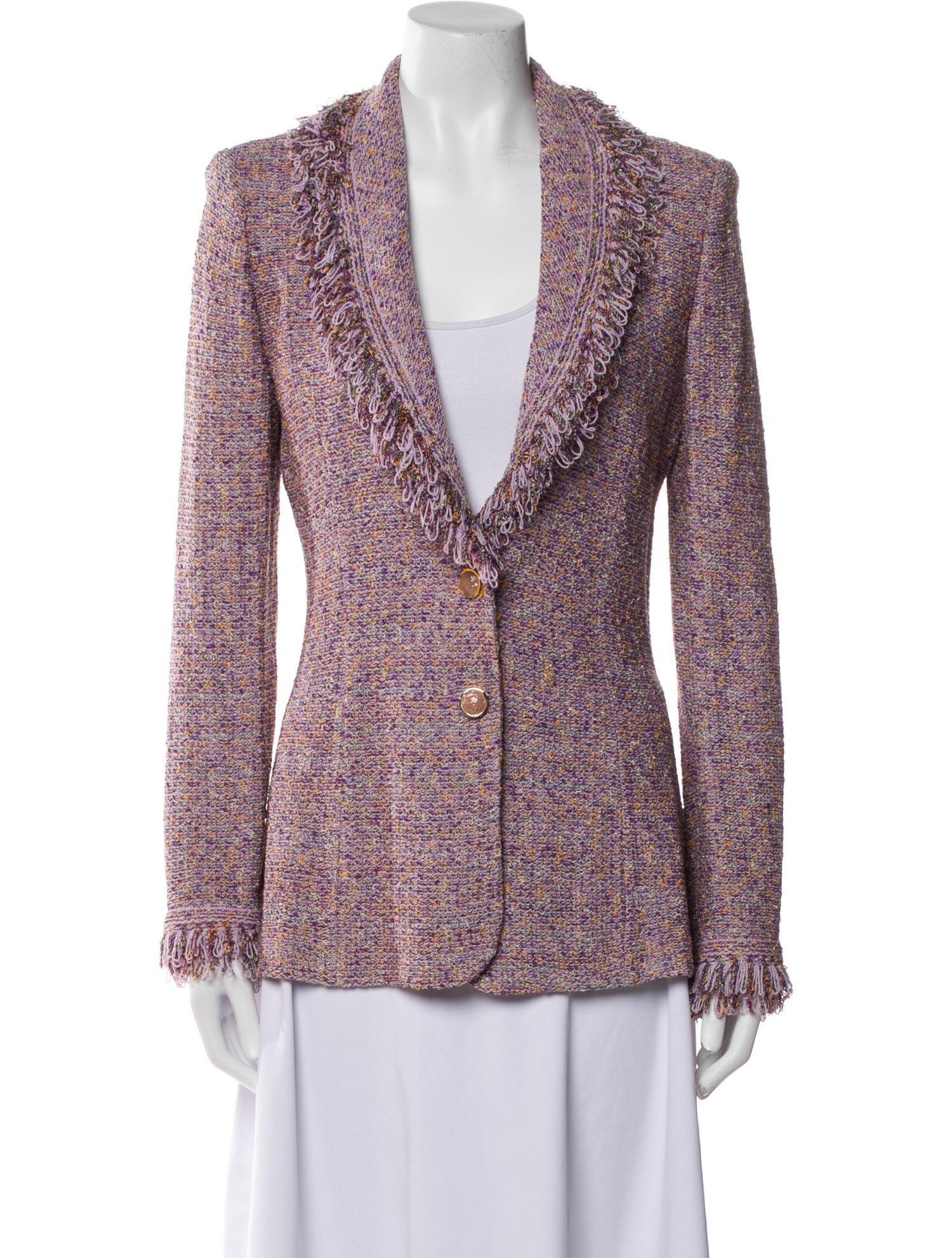 St. John Collection Wool Tweed Pattern Blazer