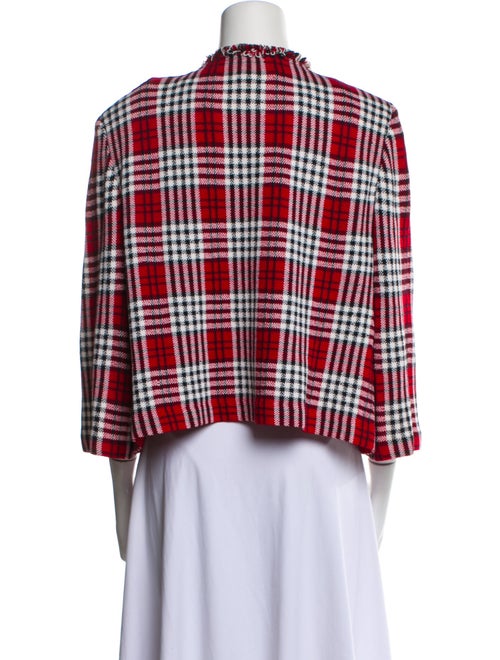 St. John Collection Wool Plaid Print Pantsuit