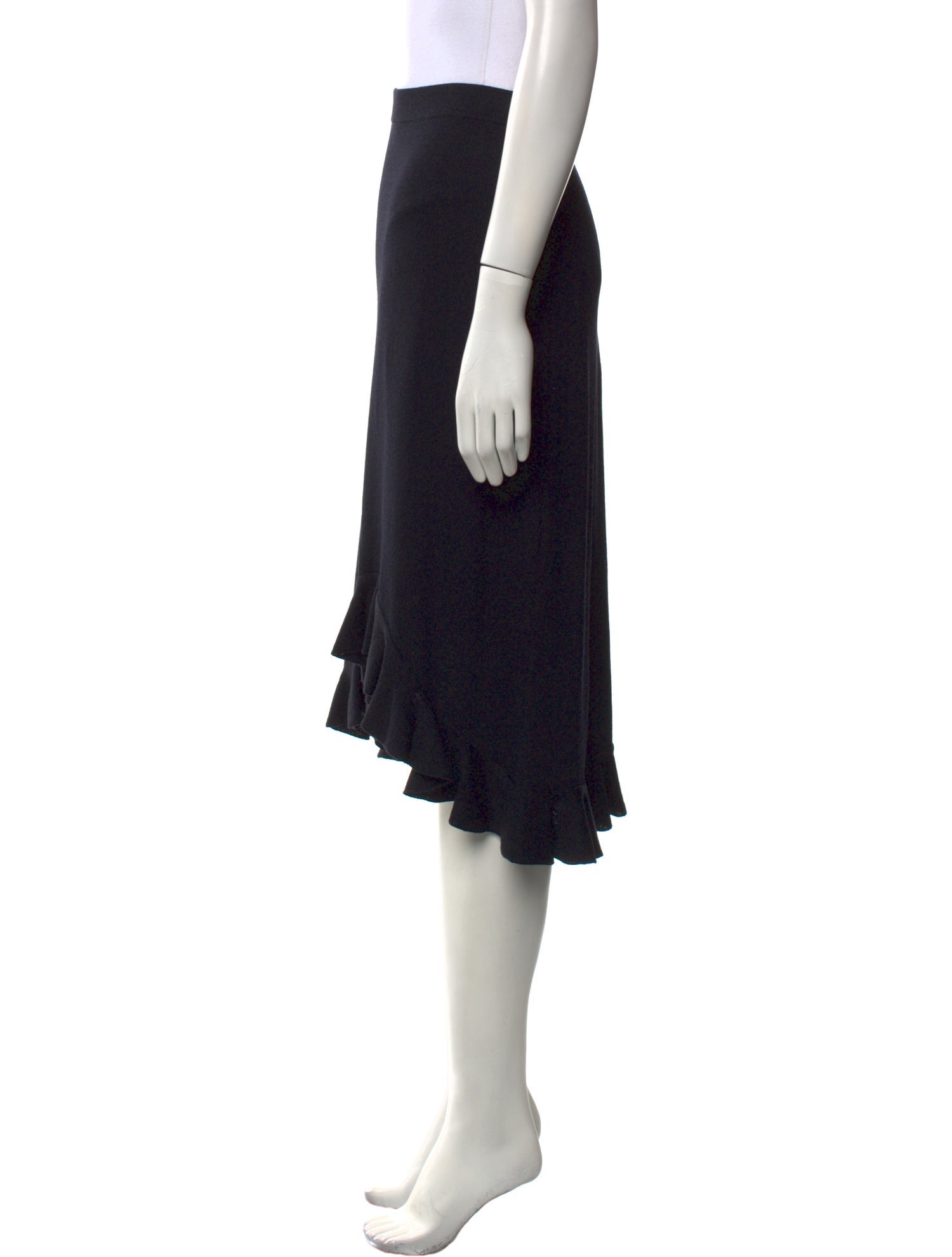 St. John Collection Ruffle Embellishment Knee-Length Skirt