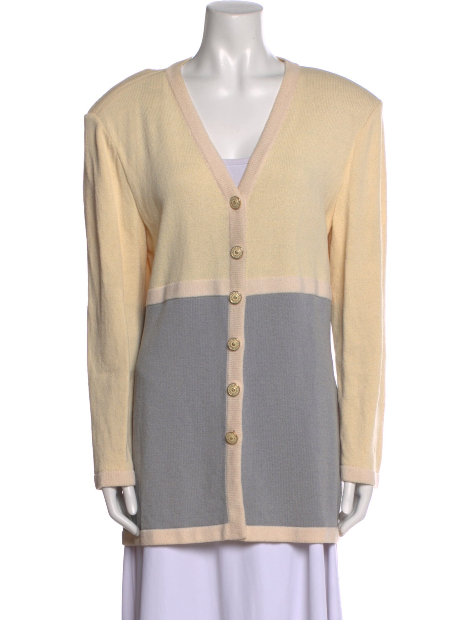 St. John Collection Wool Colorblock Pattern Sweater