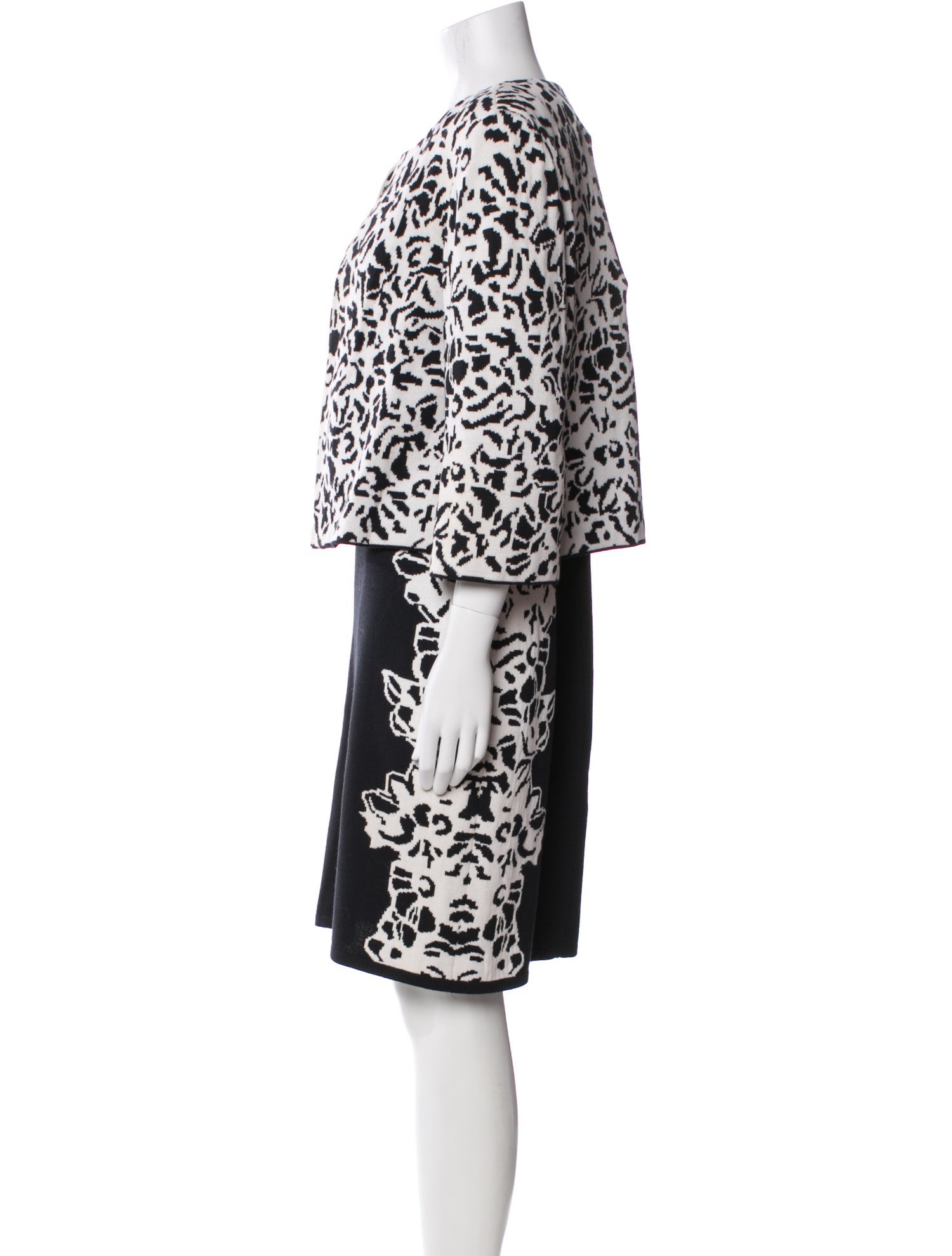 St. John Collection Wool Printed Dress Set