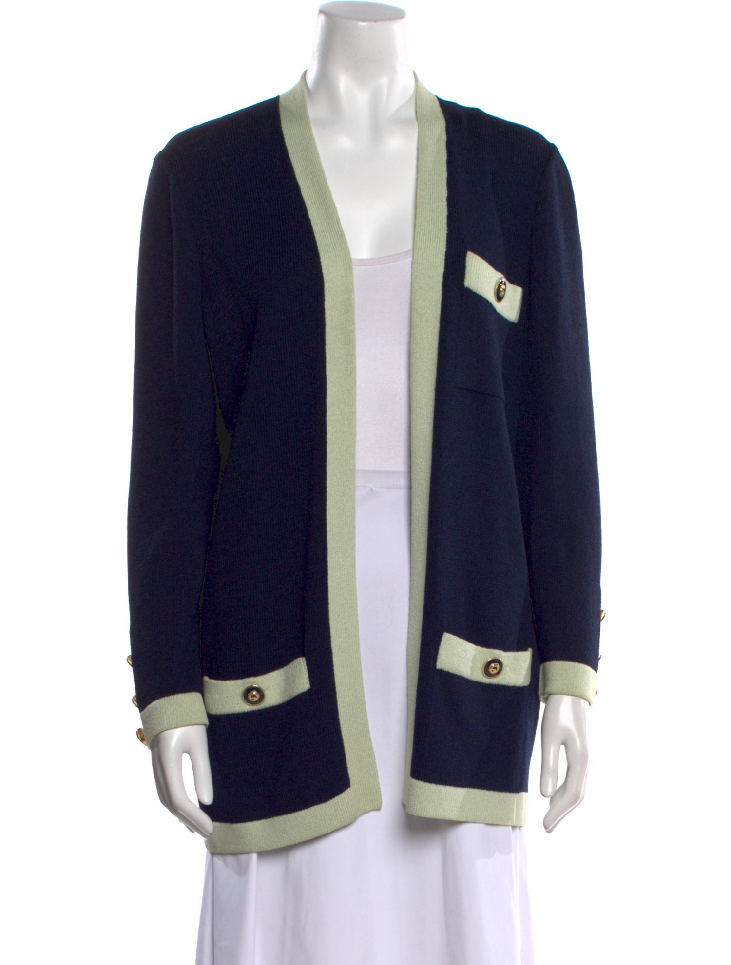 St. John Collection Striped V-Neck Sweater