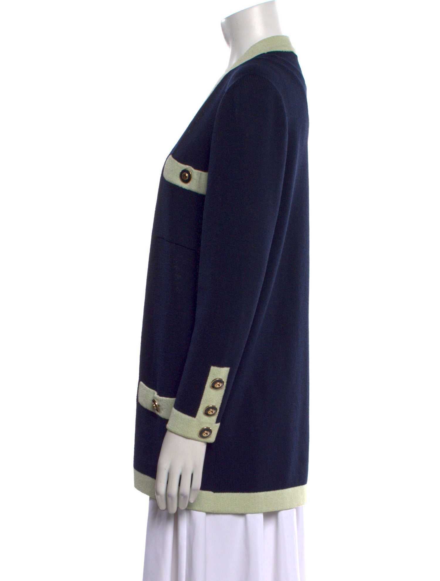 St. John Collection Striped V-Neck Sweater