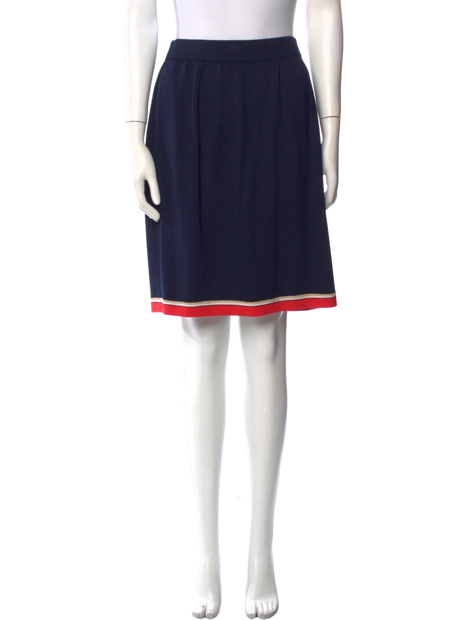 St. John Collection Striped Knee-Length Skirt