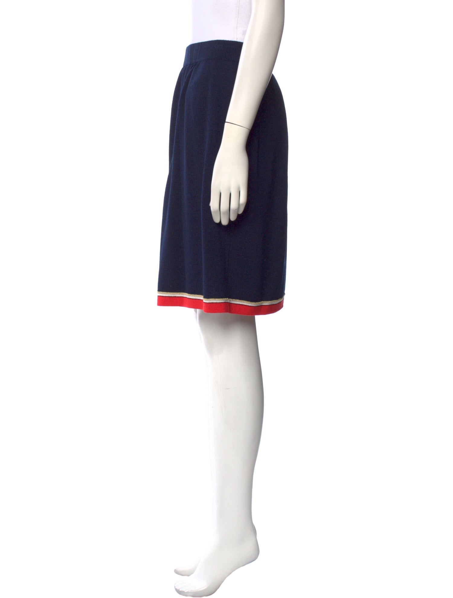 St. John Collection Striped Knee-Length Skirt