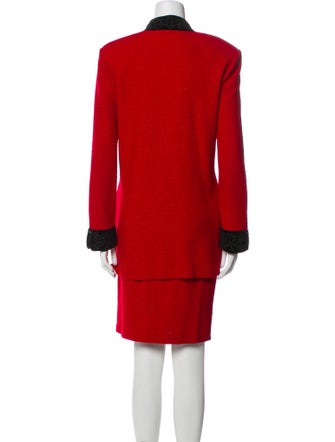 St. John Collection Colorblock Pattern Embroidered Accent Skirt Set