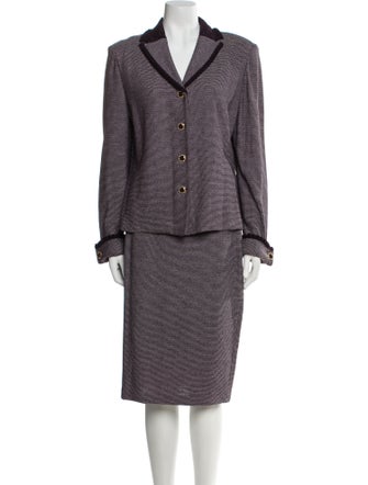 St. John Collection Wool Striped Skirt Set