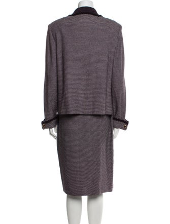 St. John Collection Wool Striped Skirt Set
