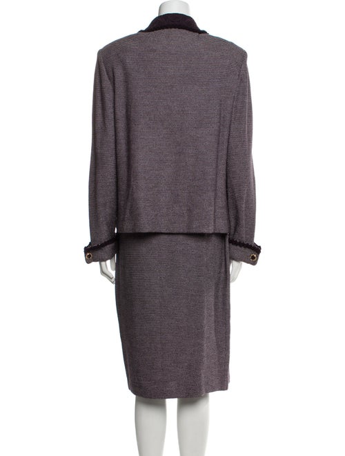 St. John Collection Wool Striped Skirt Set