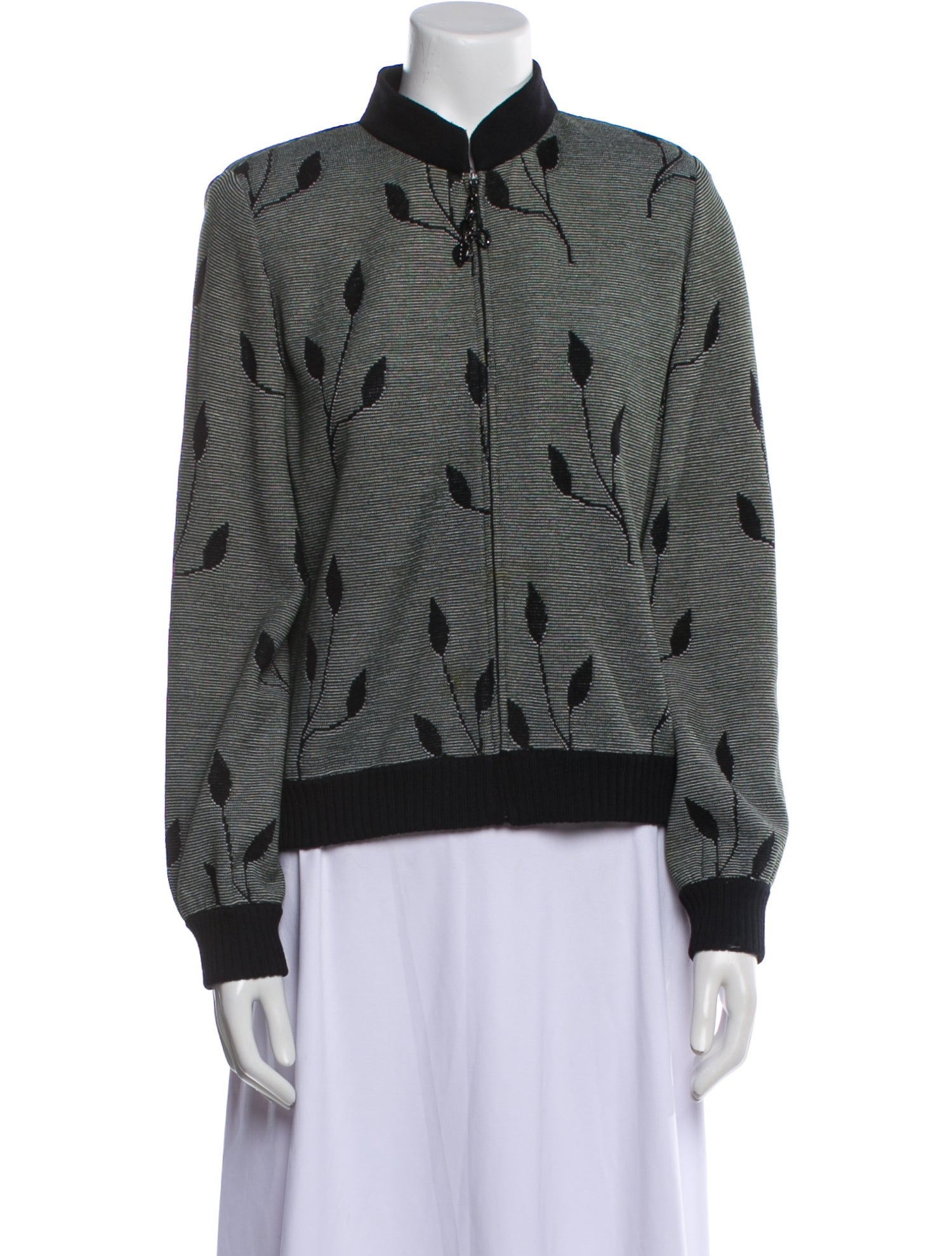 St. John Collection Printed Bomber Jacket