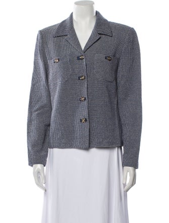 St. John Collection Wool Houndstooth Print Blazer