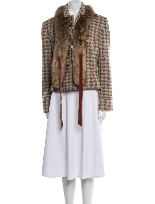 St. John Collection Animal Print Fur Jacket