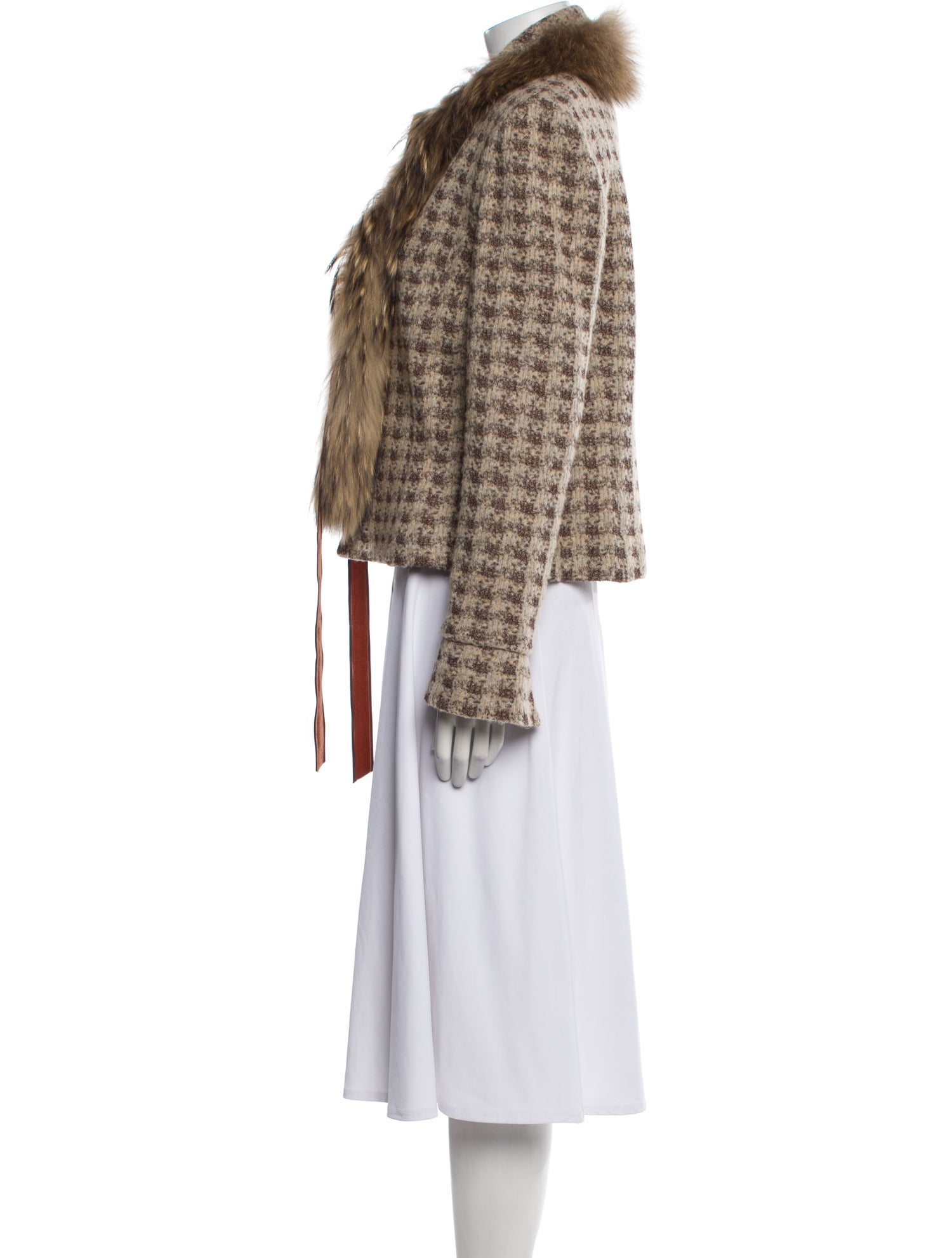 St. John Collection Animal Print Fur Jacket