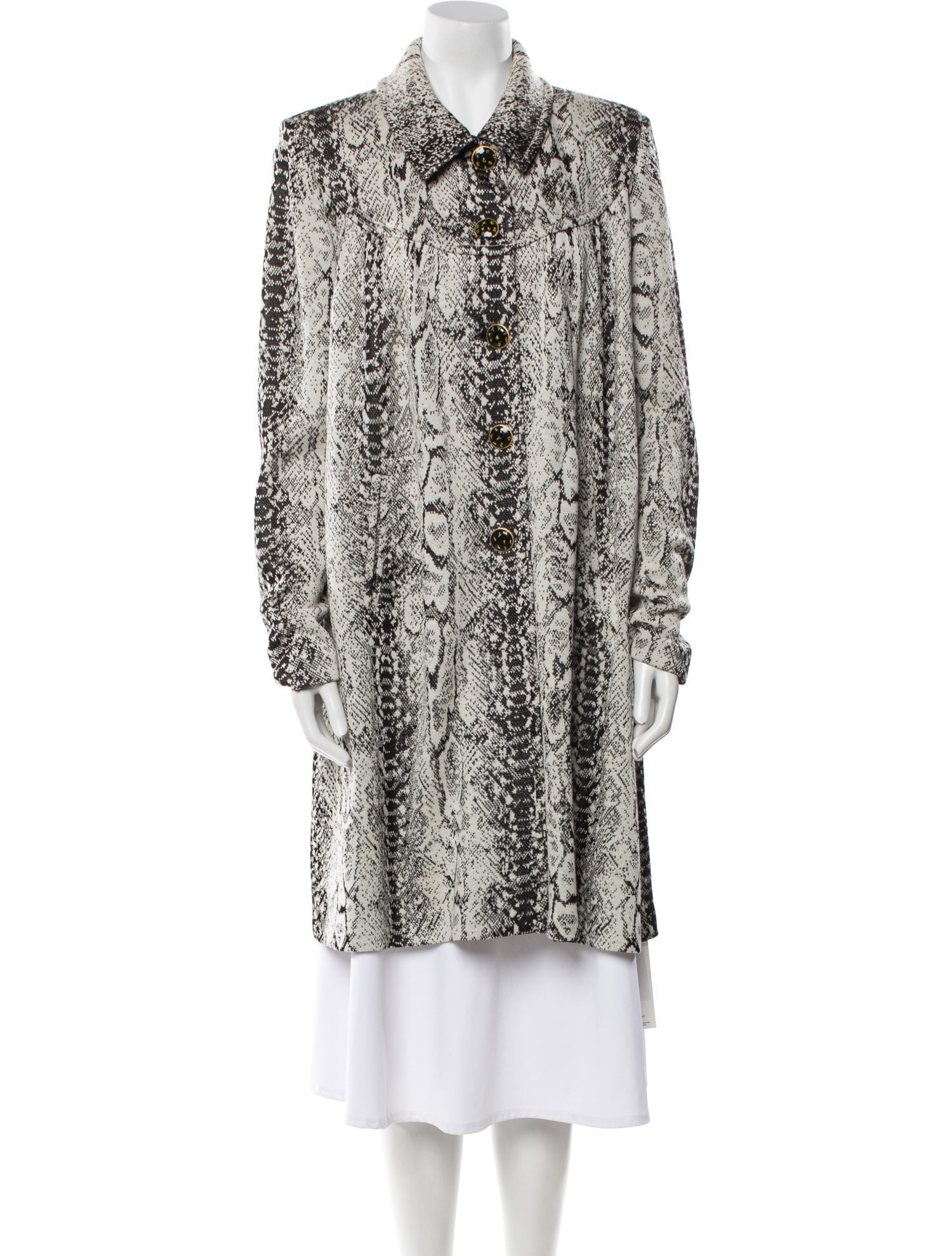 St. John Collection Animal Print Faux Fur Coat