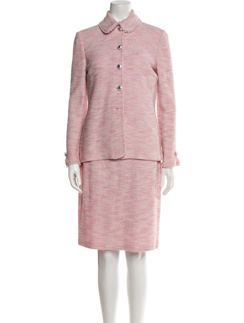 St. John Collection Wool Tweed Pattern Skirt Set