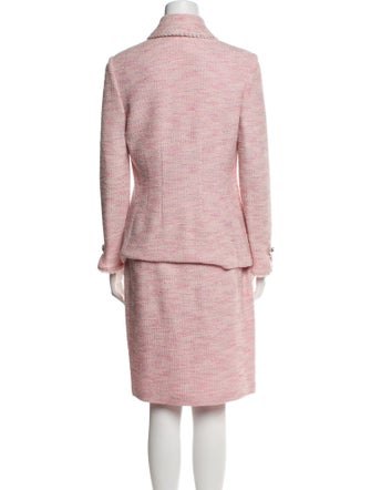 St. John Collection Wool Tweed Pattern Skirt Set