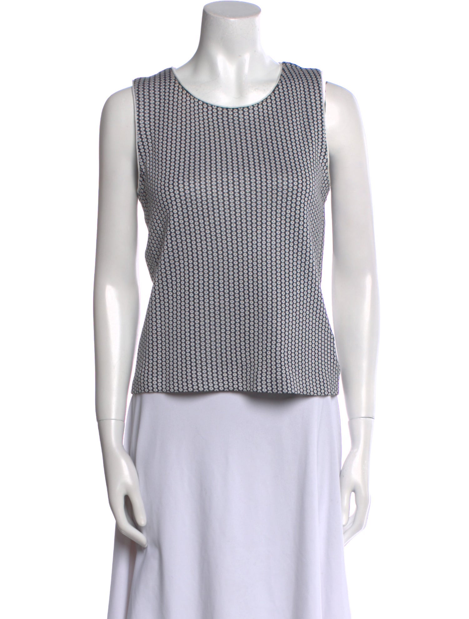 St. John Collection Printed Scoop Neck Crop Top