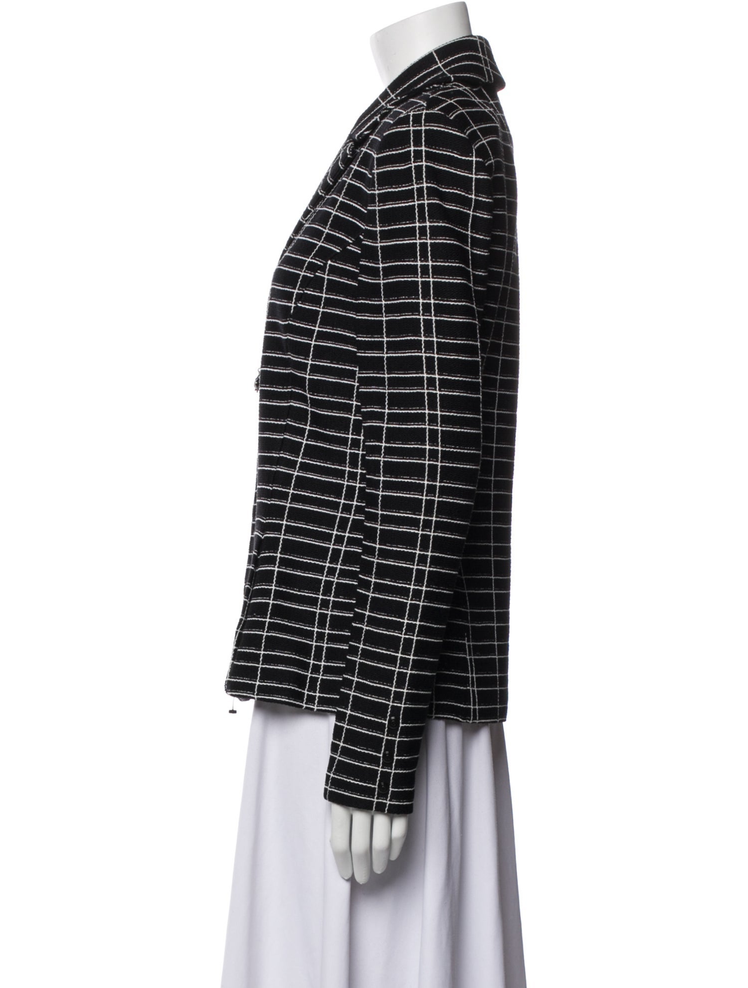 St. John Collection Wool Plaid Print Blazer