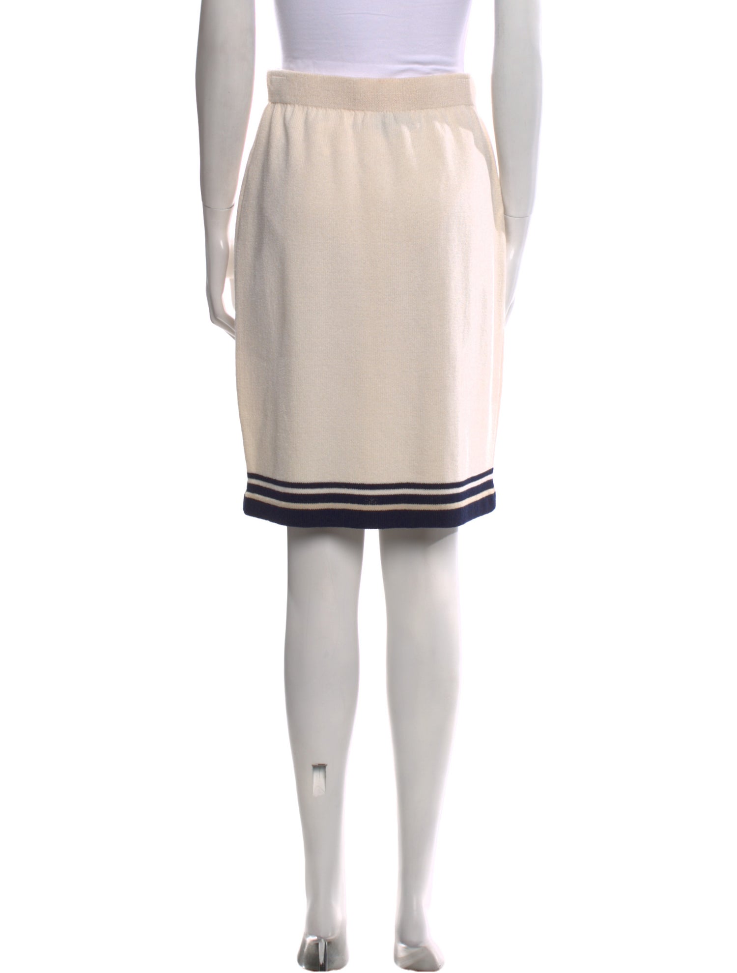 St. John Collection Striped Knee-Length Skirt