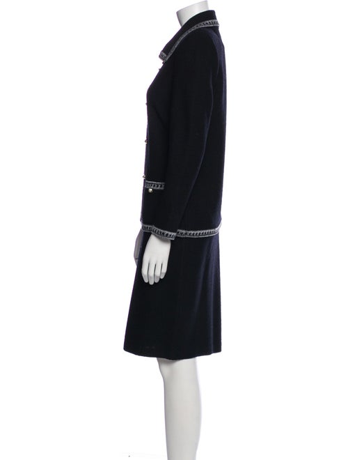 St. John Collection Patterned Embroidered Accent Skirt Suit