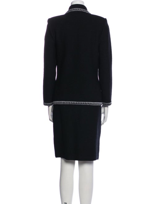 St. John Collection Patterned Embroidered Accent Skirt Suit