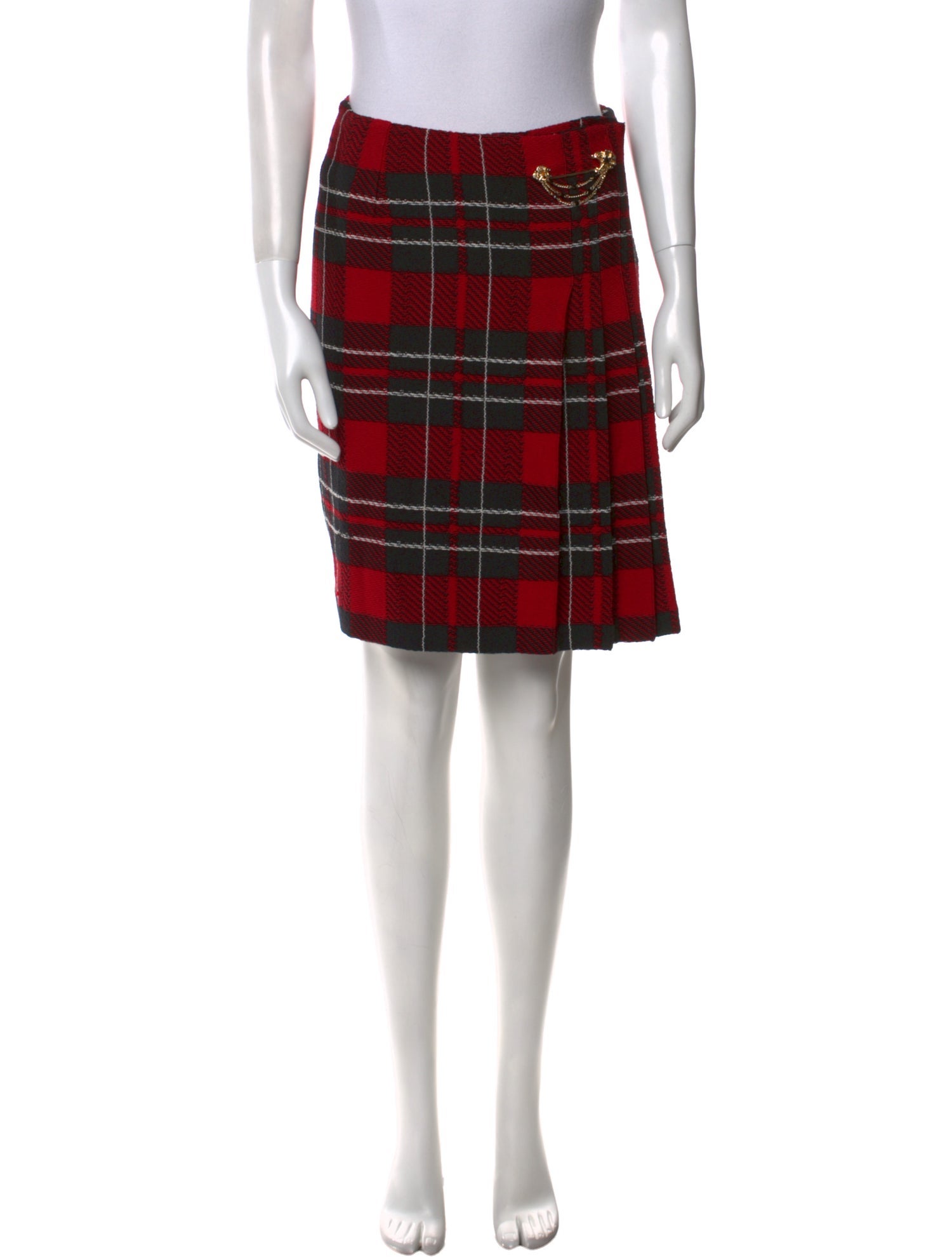St. John Collection Plaid Print Mini Skirt