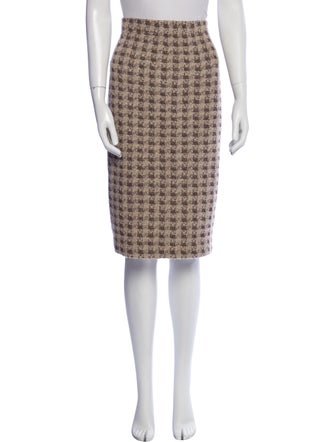 St. John Collection Houndstooth Print Knee-Length Skirt