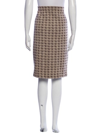 St. John Collection Houndstooth Print Knee-Length Skirt