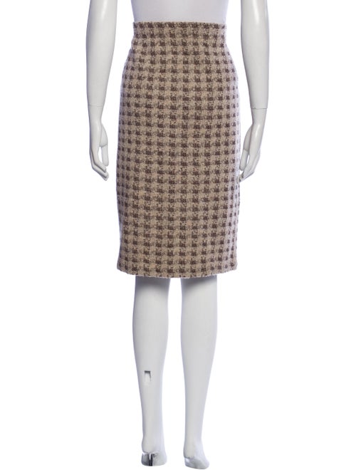 St. John Collection Houndstooth Print Knee-Length Skirt