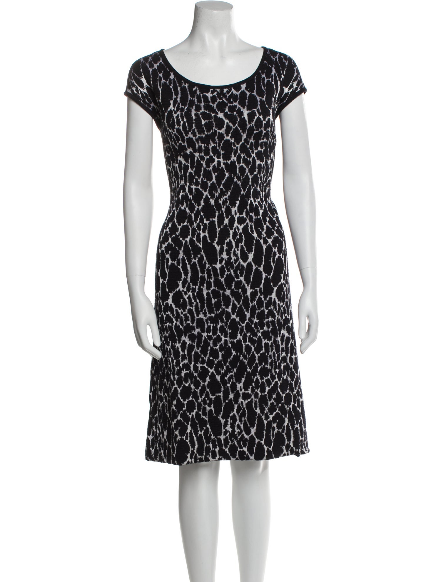 St. John Collection Animal Print Midi Length Dress