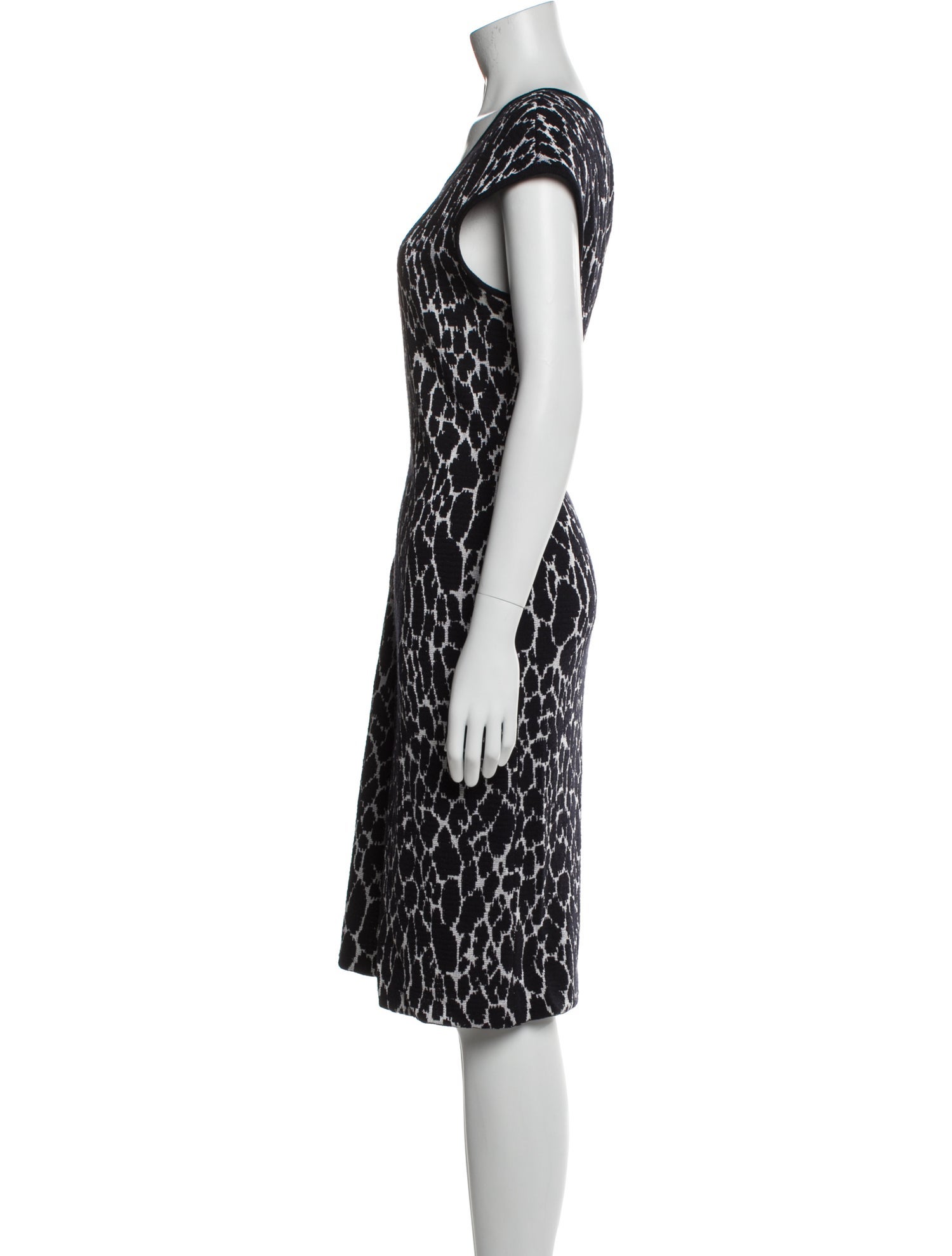 St. John Collection Animal Print Midi Length Dress