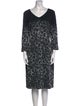 St. John Collection Animal Print Midi Length Dress