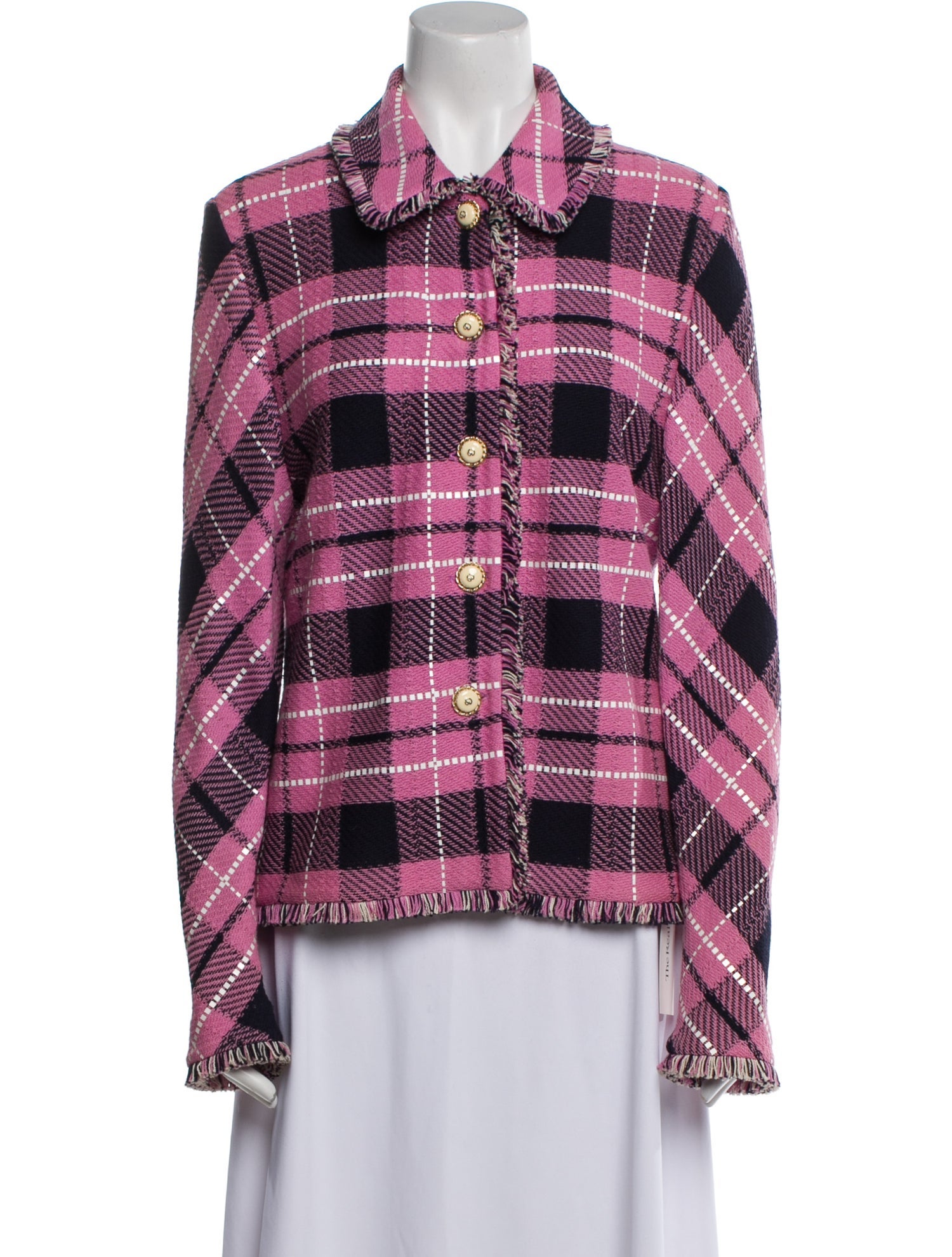 St. John Collection Plaid Print Jacket
