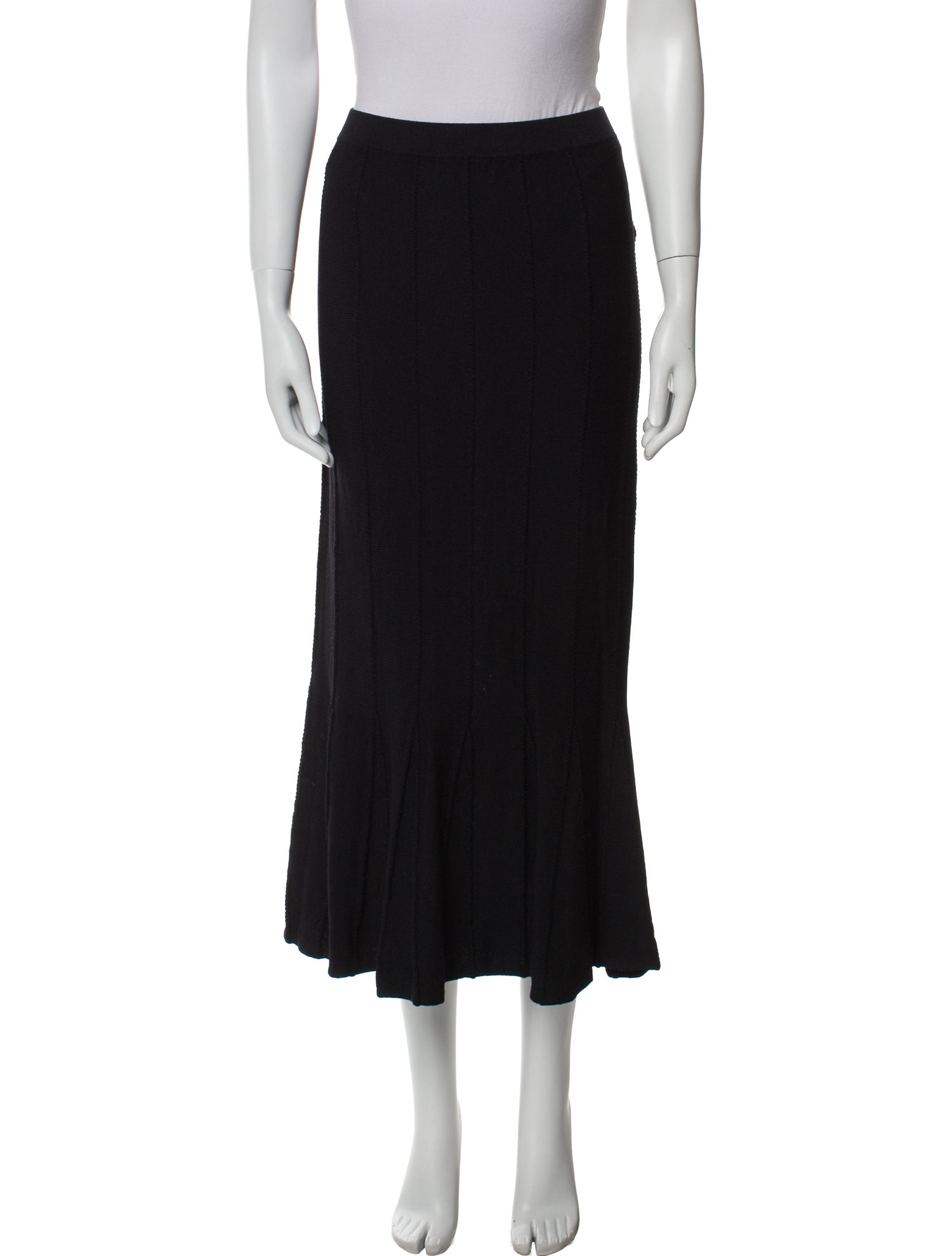 St. John Collection Ruffle Embellishment Midi Length Skirt