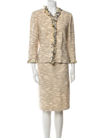 St. John Collection Tweed Pattern Skirt Set