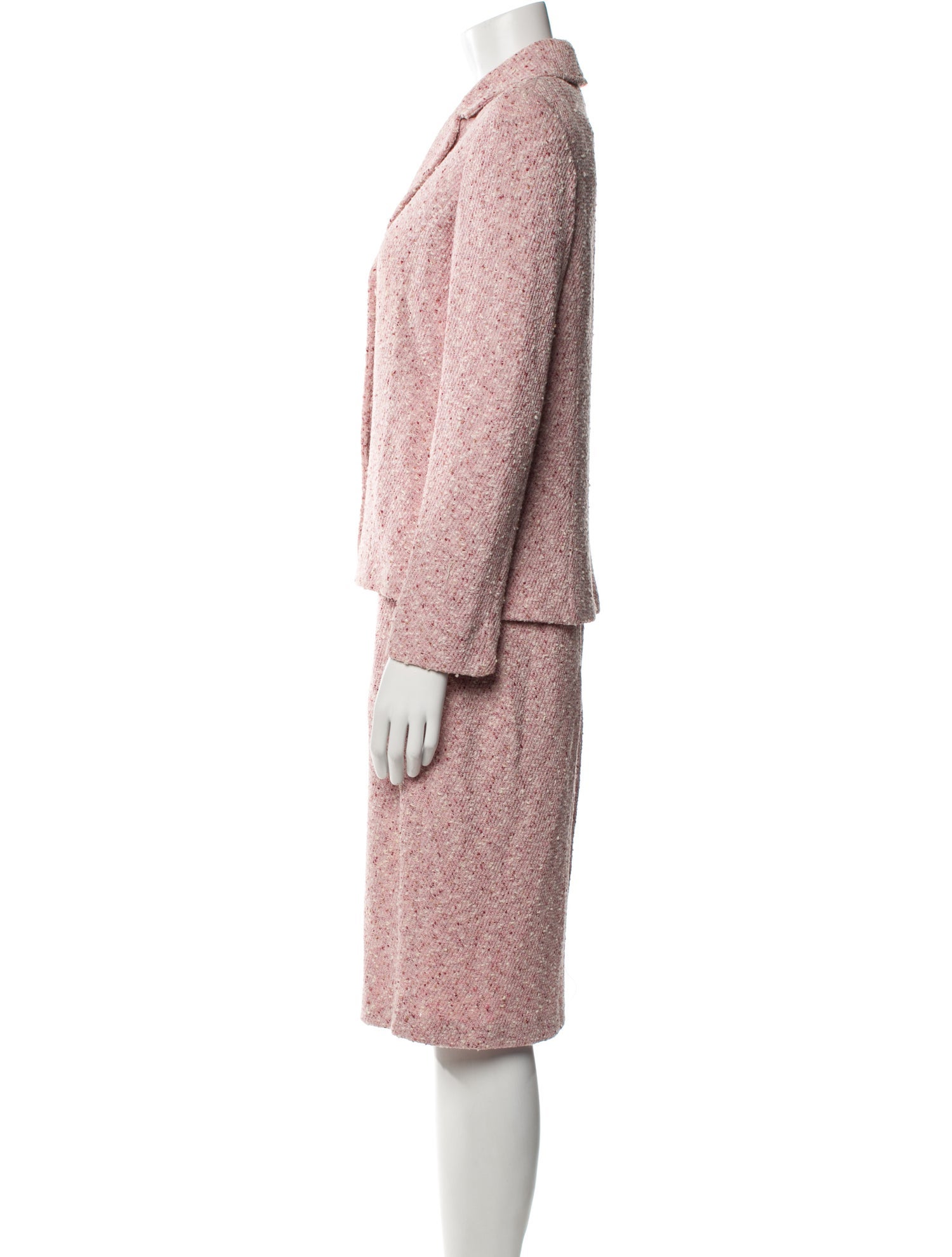 St. John Collection Tweed Printed Skirt Suit