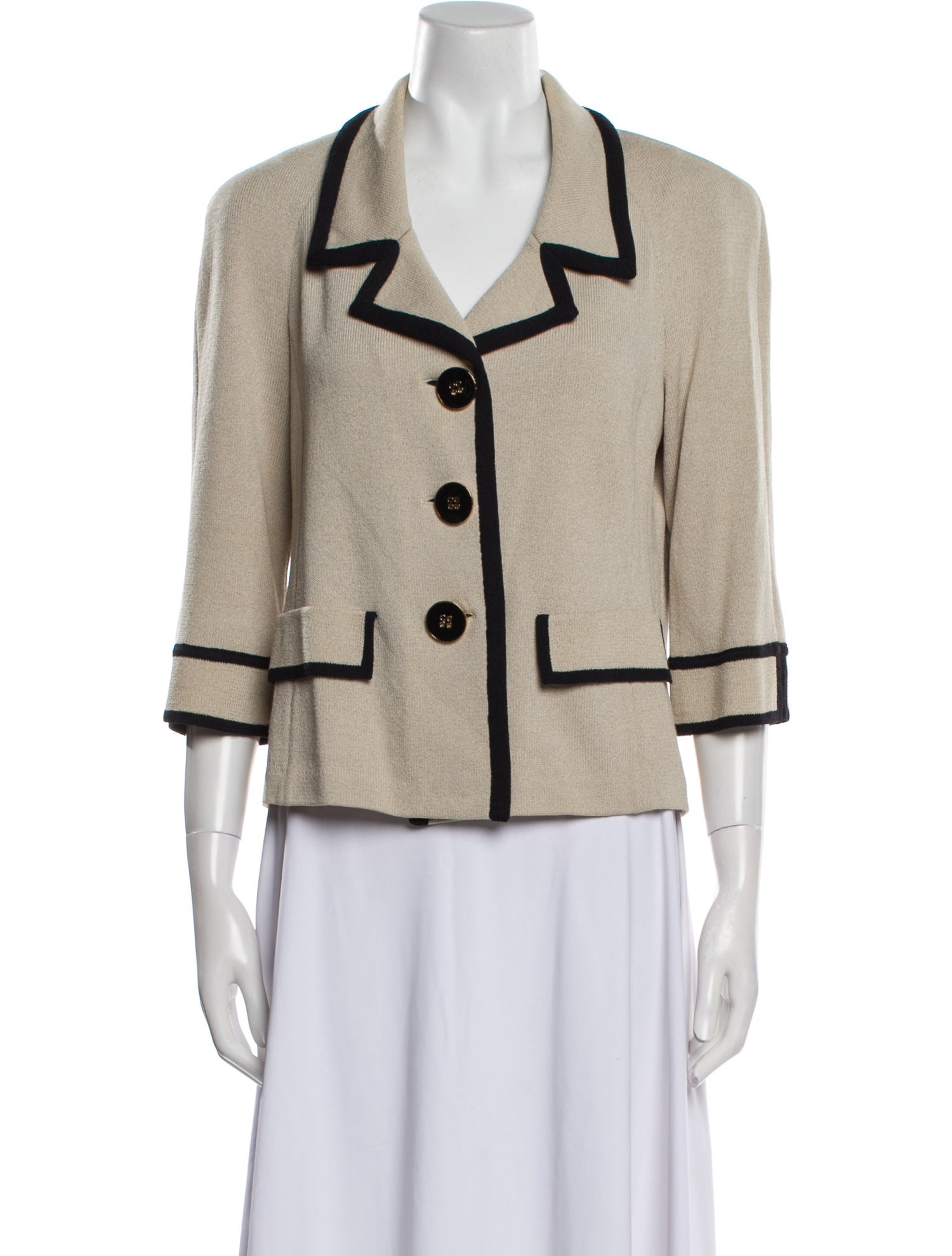 St. John Collection Wool Colorblock Pattern Jacket